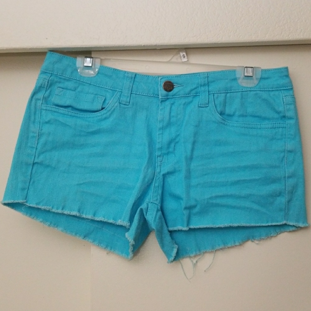 Blue Frayed Shorts